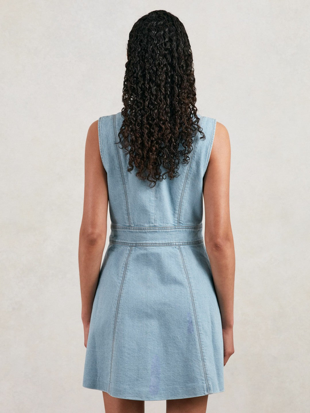 Paige Denim Button-Through Mini Dress Jocelyn Blue | Womens