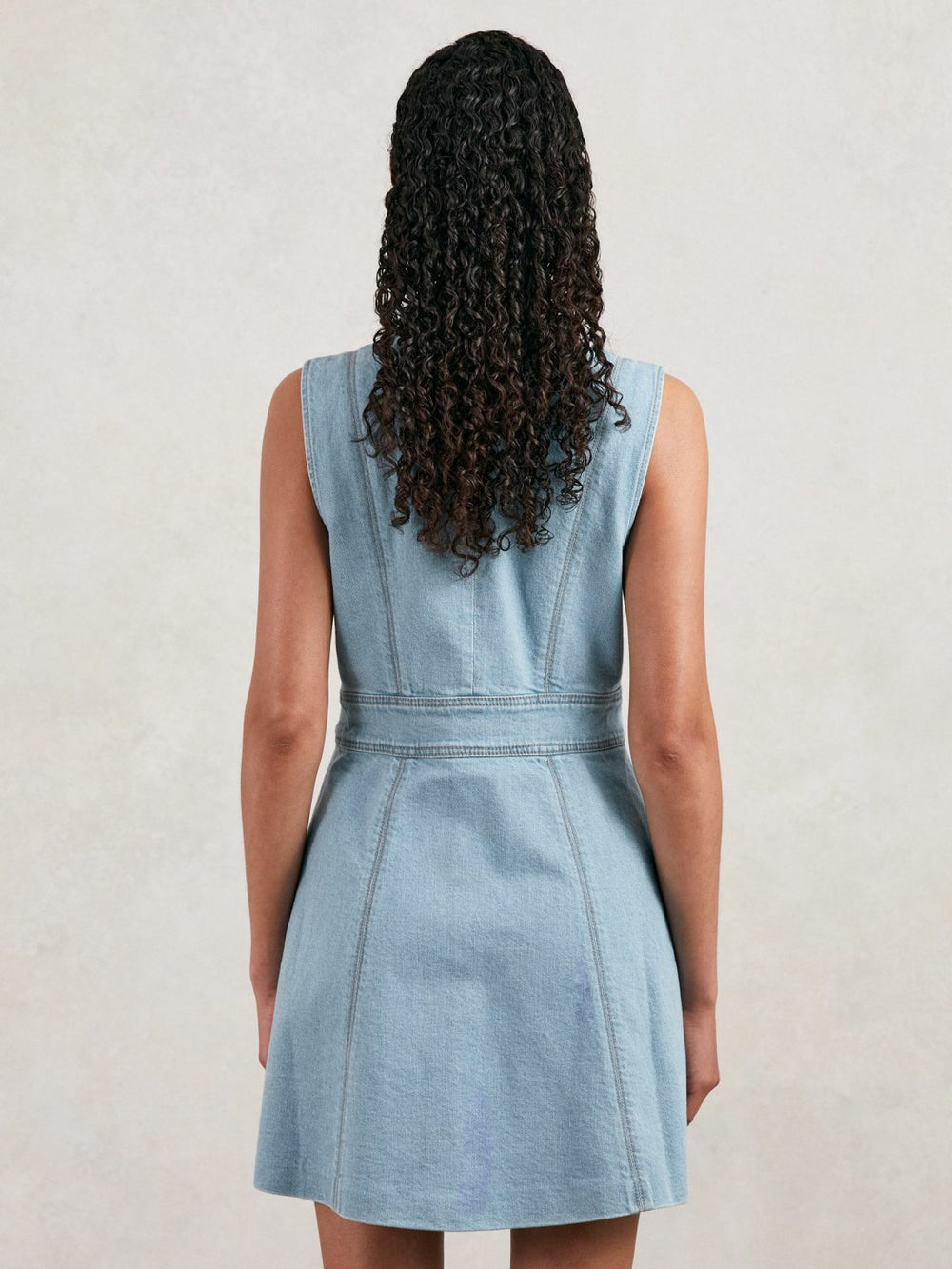 Paige Denim Button-Through Mini Dress Jocelyn Blue | Womens