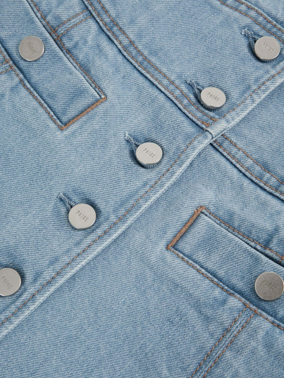 Paige Denim Button-Through Mini Dress Jocelyn Blue | Womens
