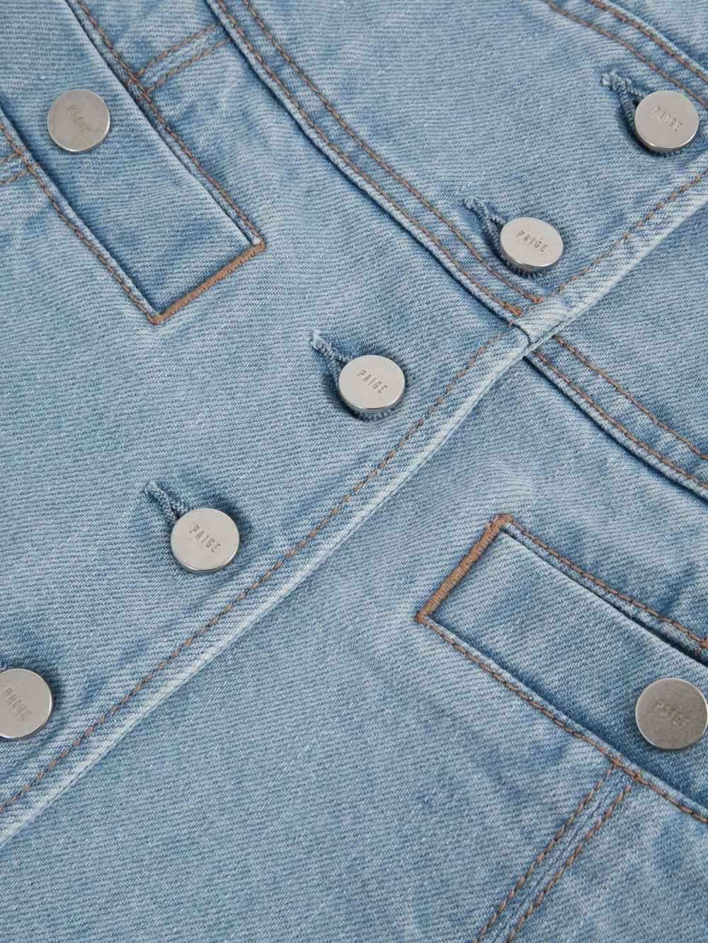 Paige Denim Button-Through Mini Dress Jocelyn Blue | Womens