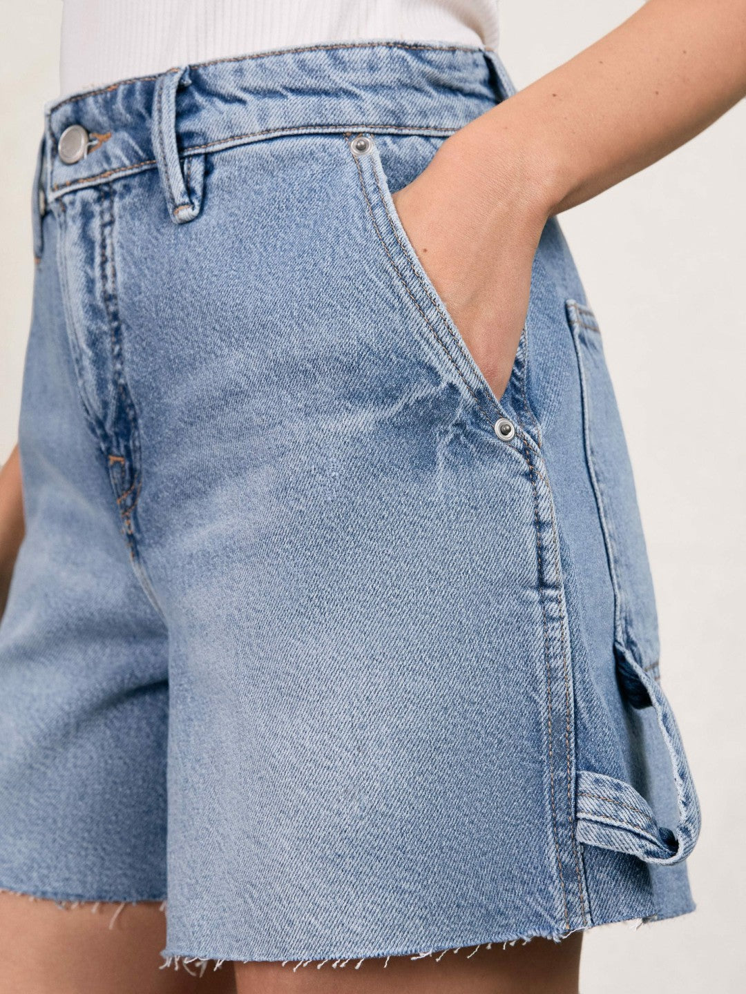 90S Long 100% Cotton Shorts Indigo Blue | Womens