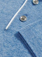 13-14 yrs Contrast Placket Polo Shirt With Cotton Blue | Children