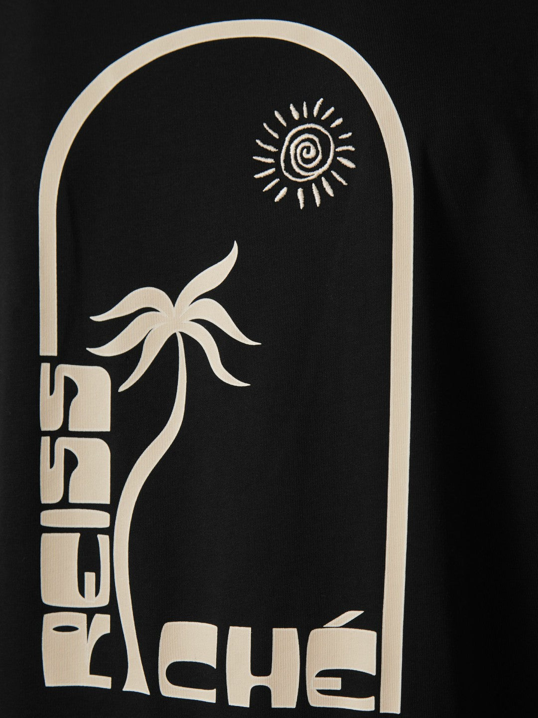 | Ché Cotton Palm-Print T-Shirt Black | Mens