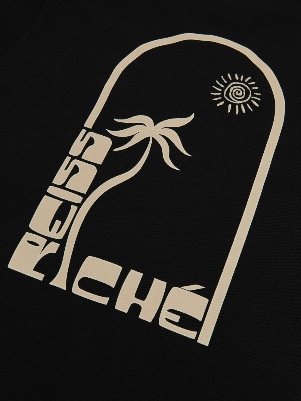 | Ché Cotton Palm-Print T-Shirt Black | Mens