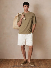 | Ché Cotton-Linen Sunset T-Shirt Sage Green | Mens