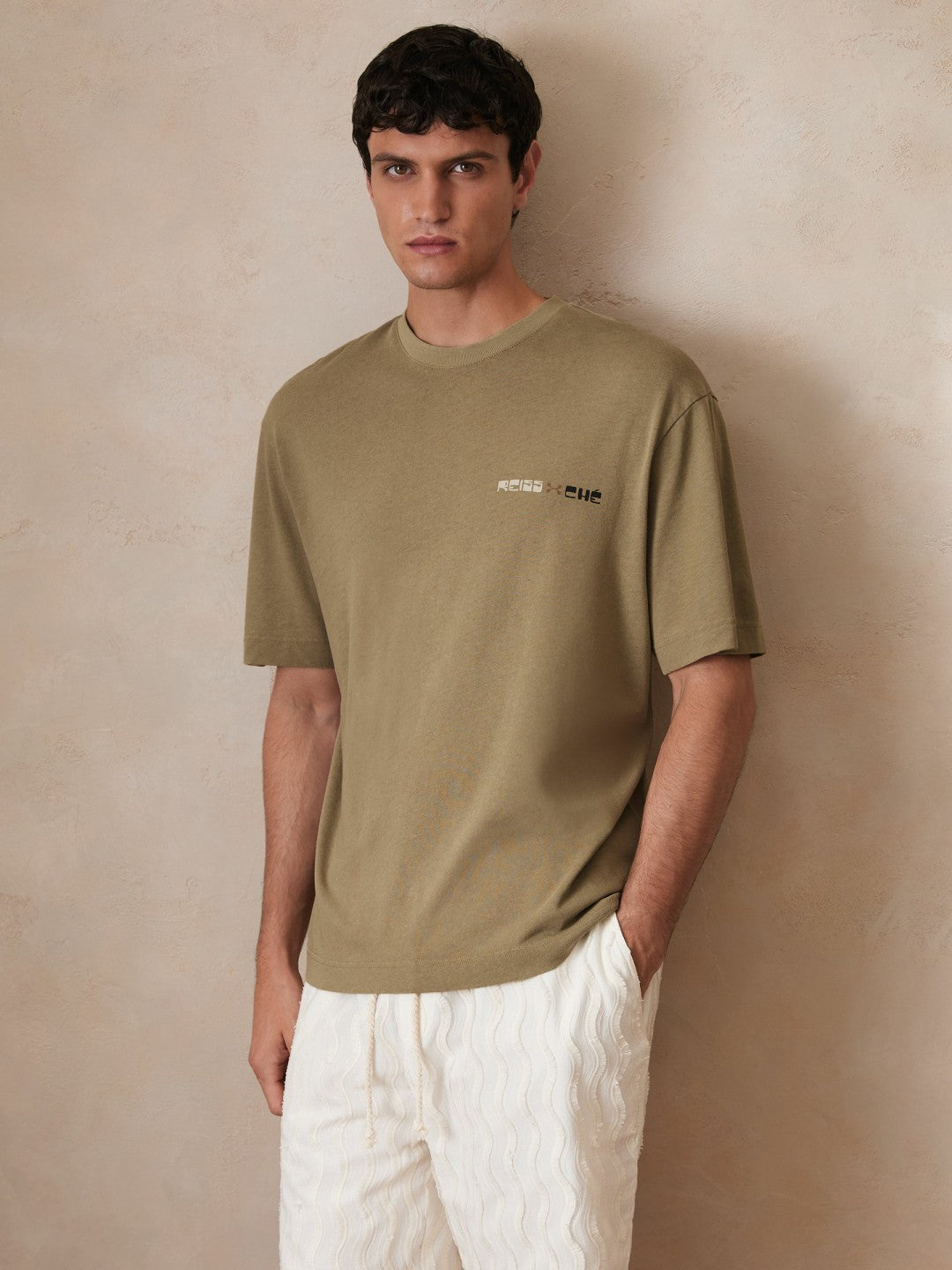 | Ché Cotton-Linen Sunset T-Shirt Sage Green | Mens