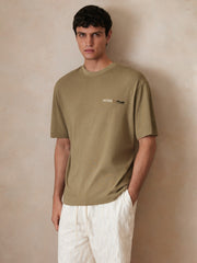 | Ché Cotton-Linen Sunset T-Shirt Sage Green | Mens
