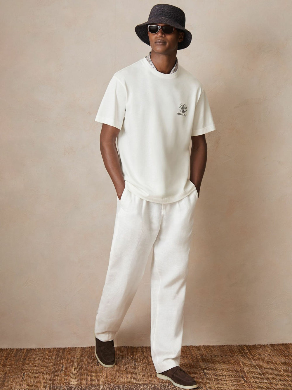 | Ché Cotton Palm-Tree T-Shirt White | Mens