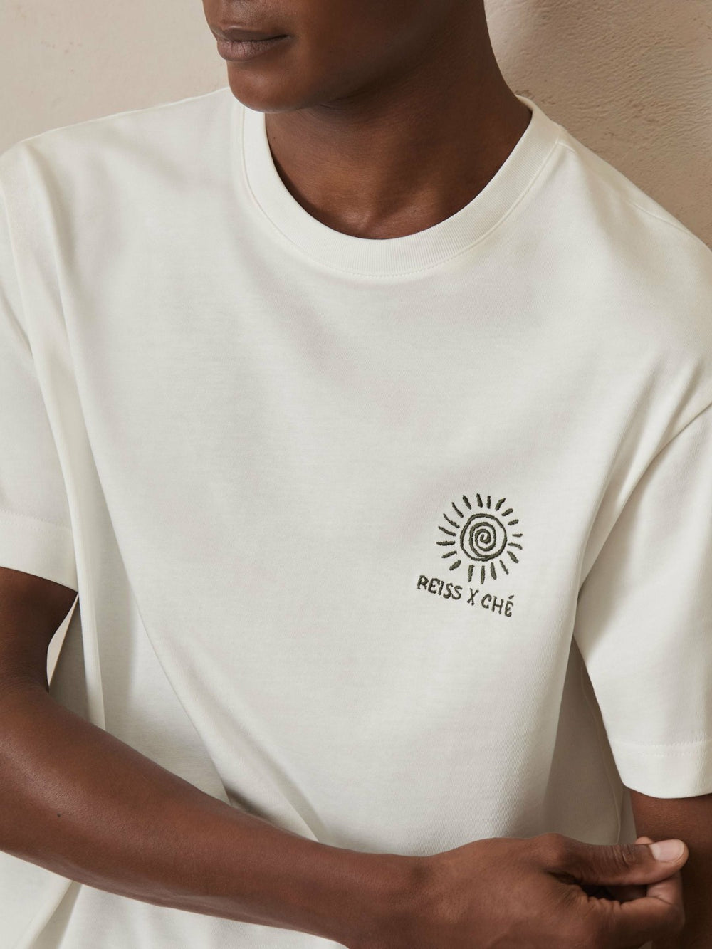 | Ché Cotton Palm-Tree T-Shirt White | Mens