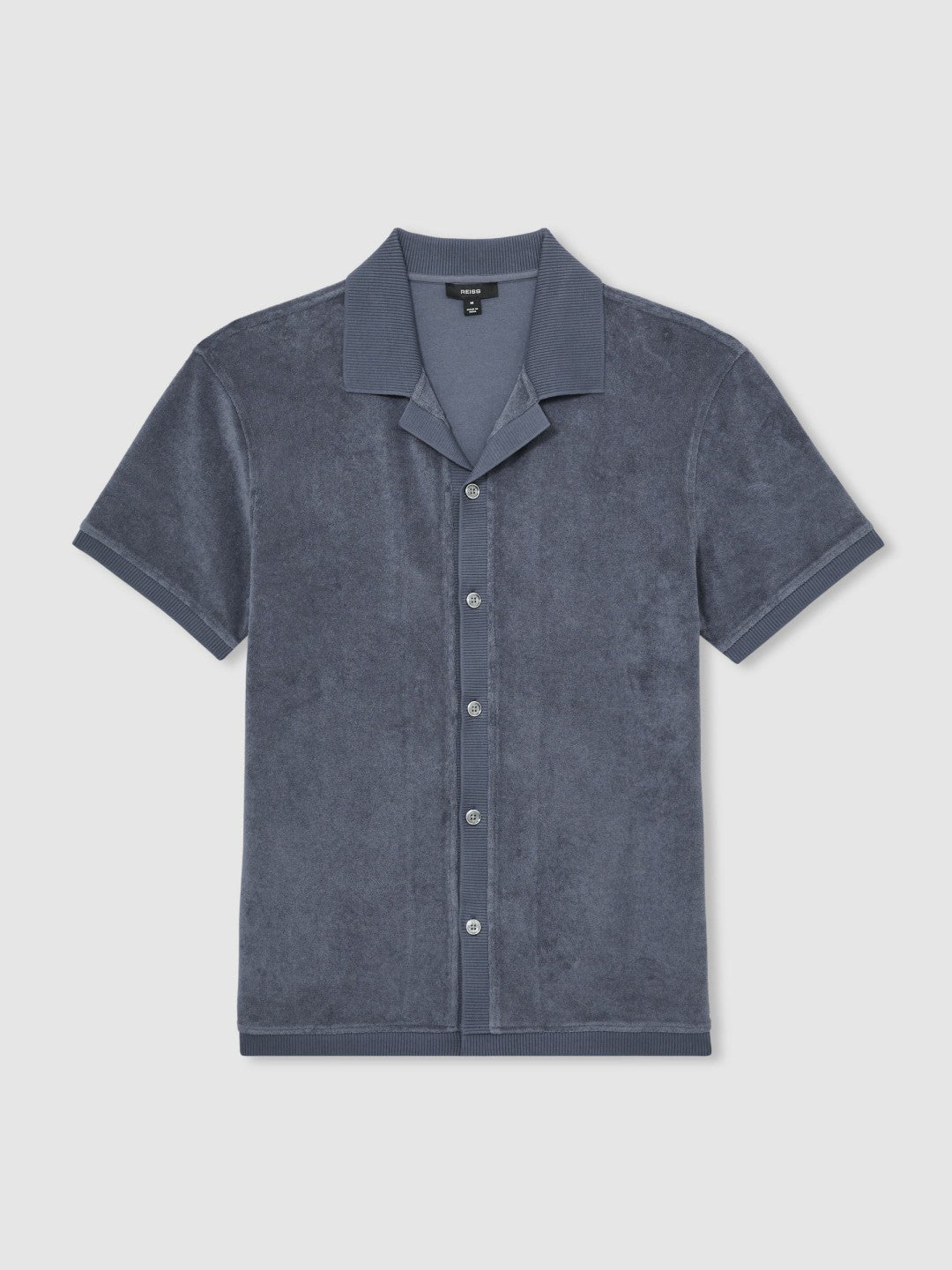 Cotton Blend Towelling Shirt Airforce Blue | Mens