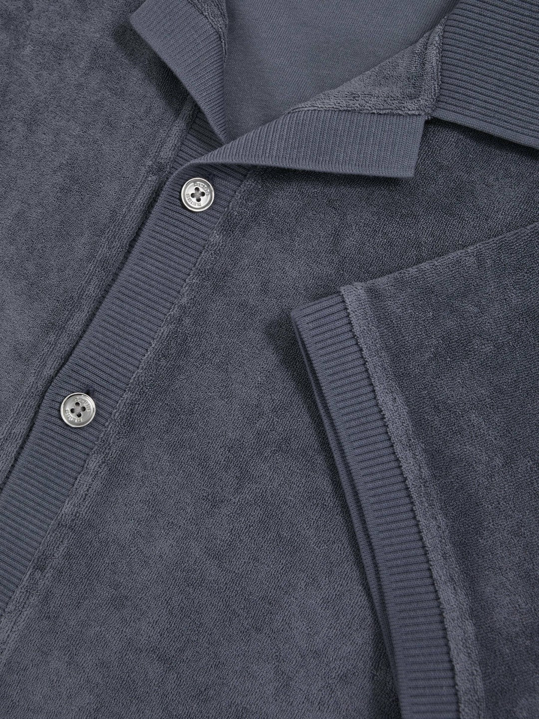Cotton Blend Towelling Shirt Airforce Blue | Mens