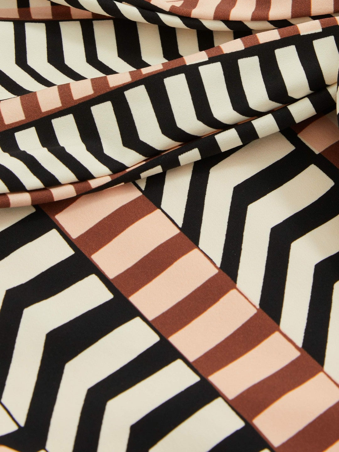 Chevron Stripe Plunge Swimsuit Black/Brown | Womens