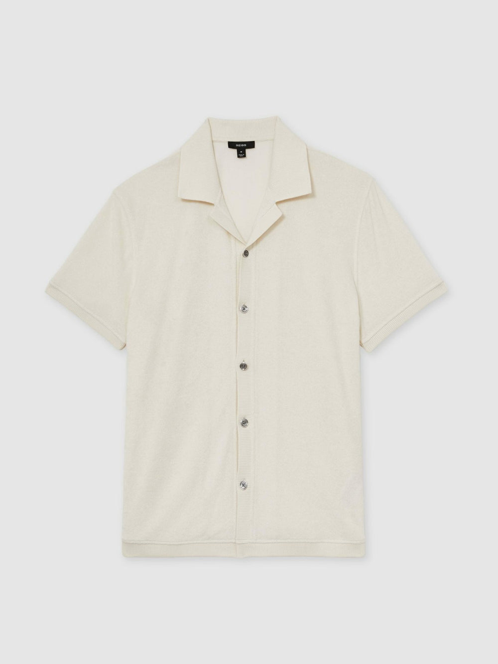 Cotton Blend Towelling Shirt White | Mens