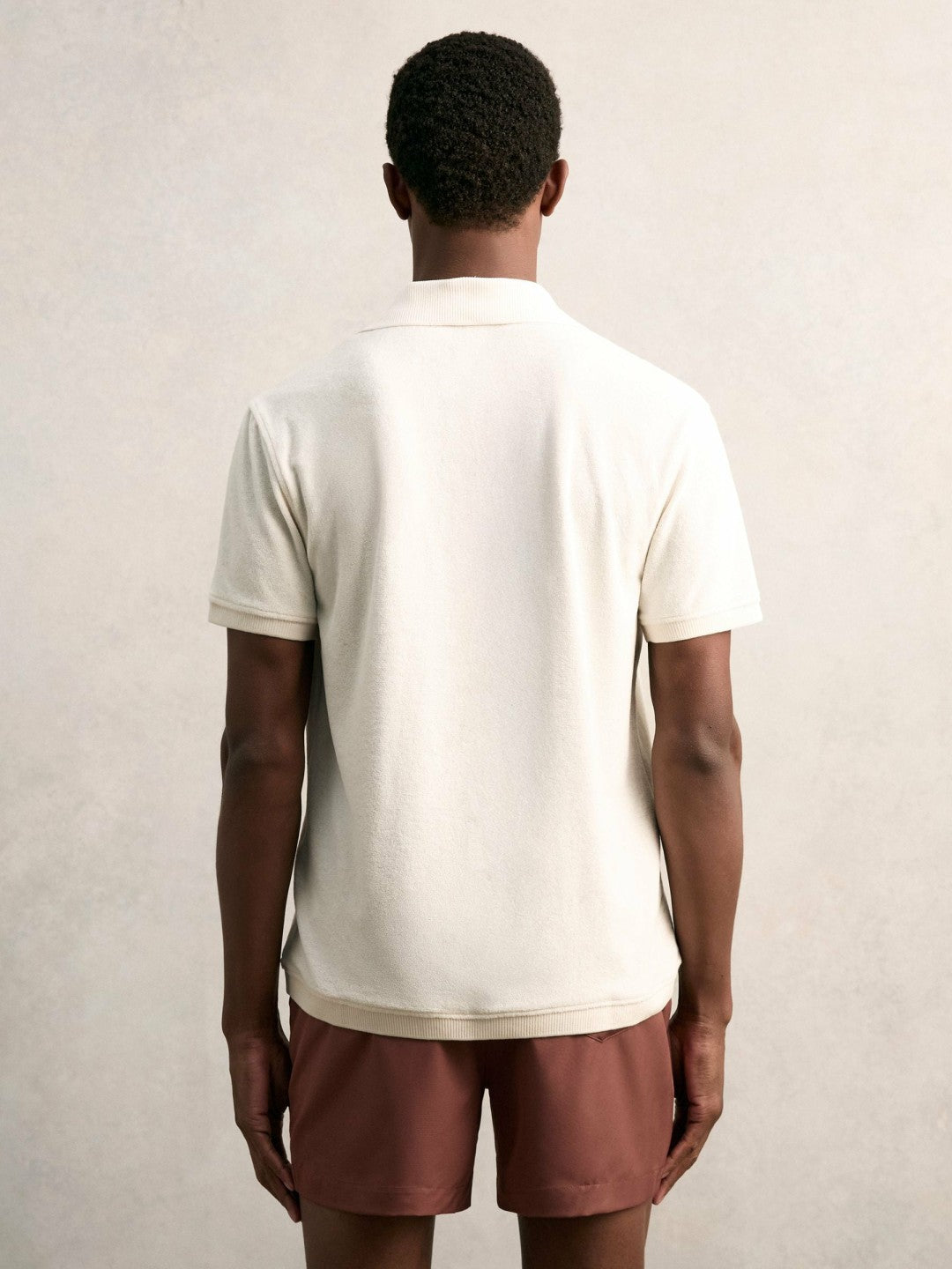 Cotton Blend Towelling Shirt White | Mens