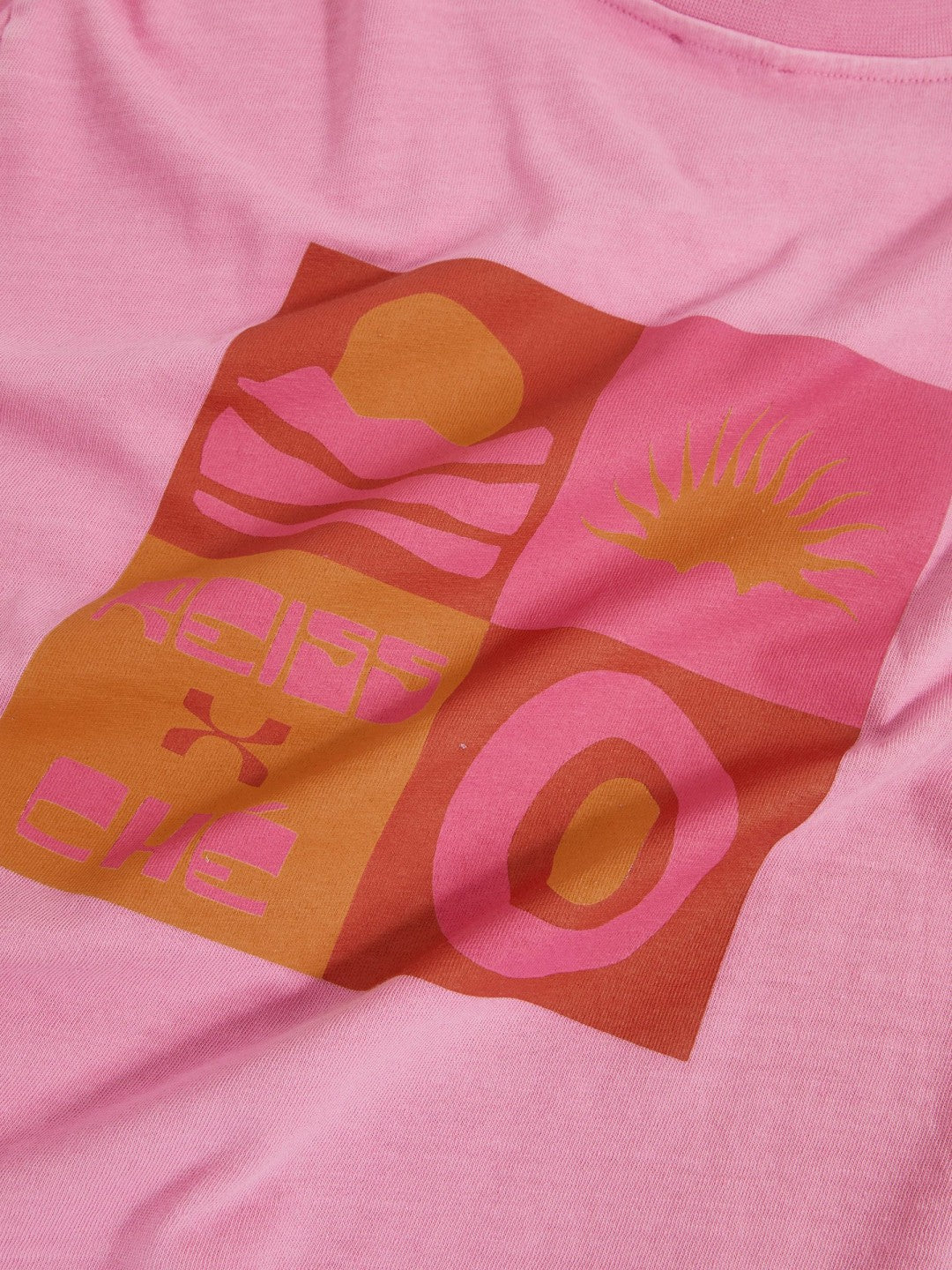 | Ché Cotton-Linen Sunset T-Shirt Pink | Mens