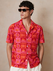 | Ché Sunset Towelling Shirt Pink | Mens