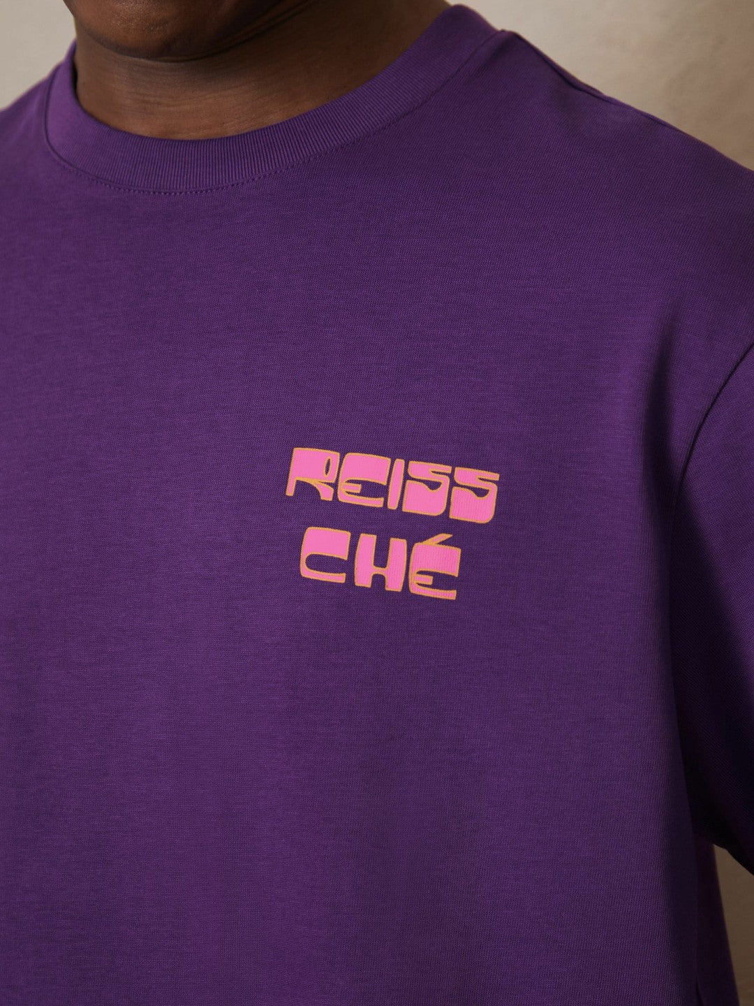 | Ché Cotton Palm-Print T-Shirt Purple | Mens
