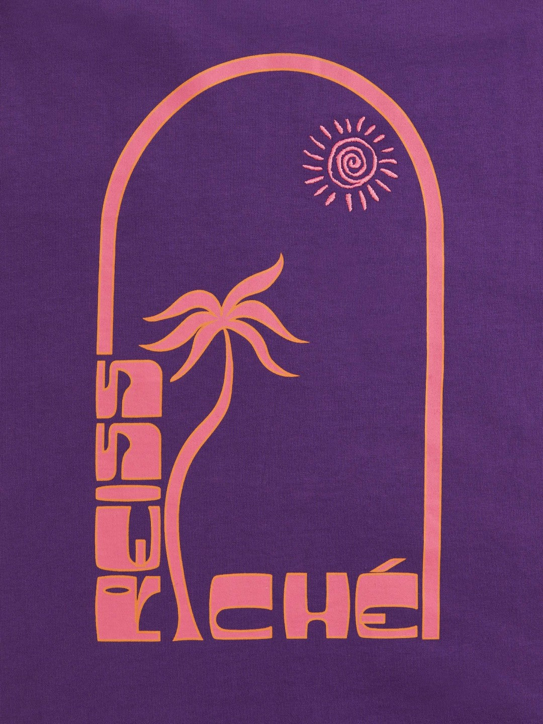 | Ché Cotton Palm-Print T-Shirt Purple | Mens
