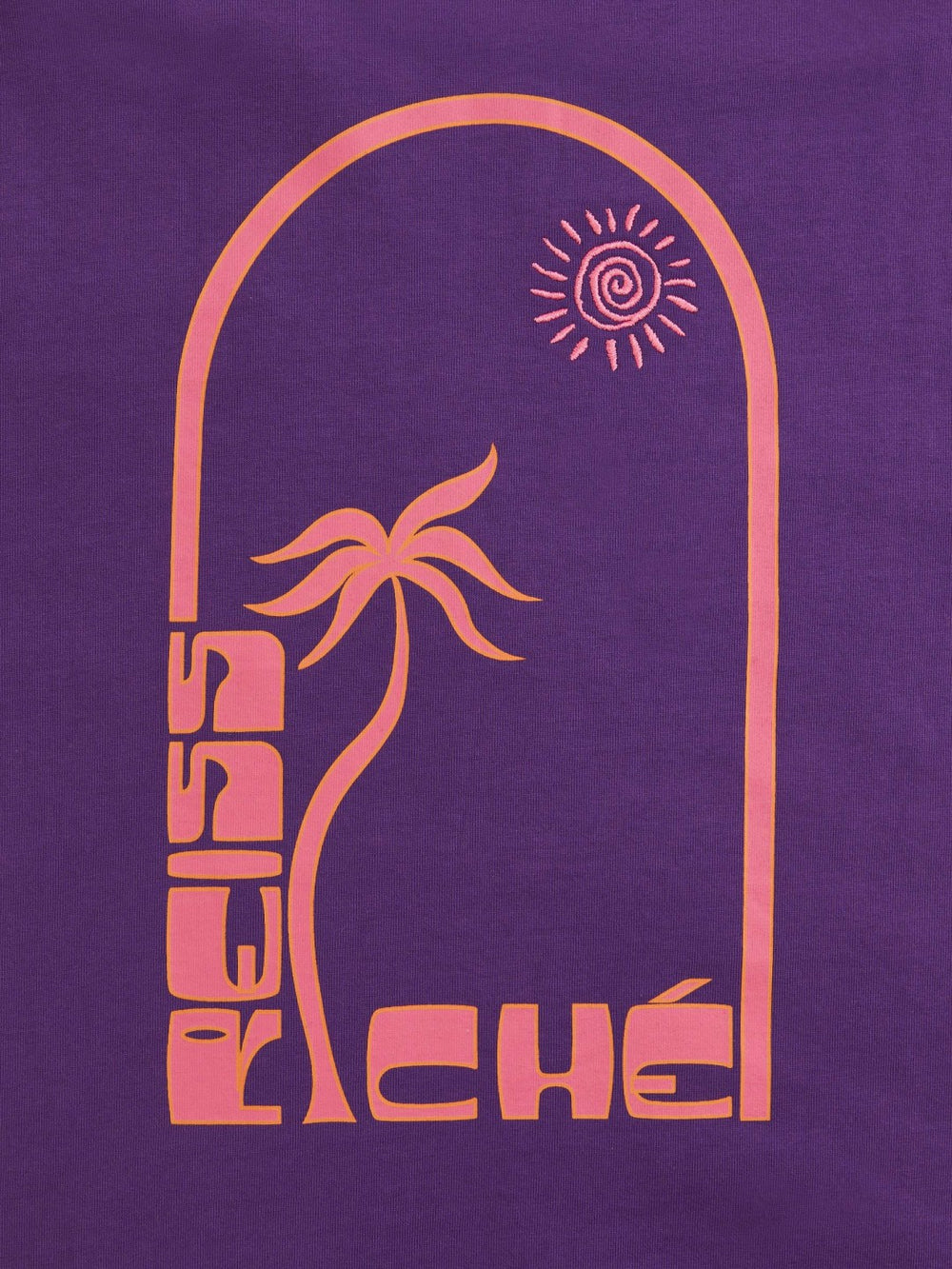 | Ché Cotton Palm-Print T-Shirt Purple | Mens