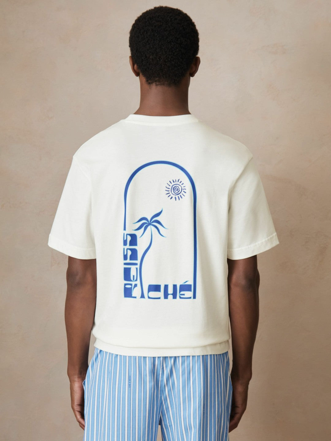 | Ché Cotton Palm-Print T-Shirt White | Mens