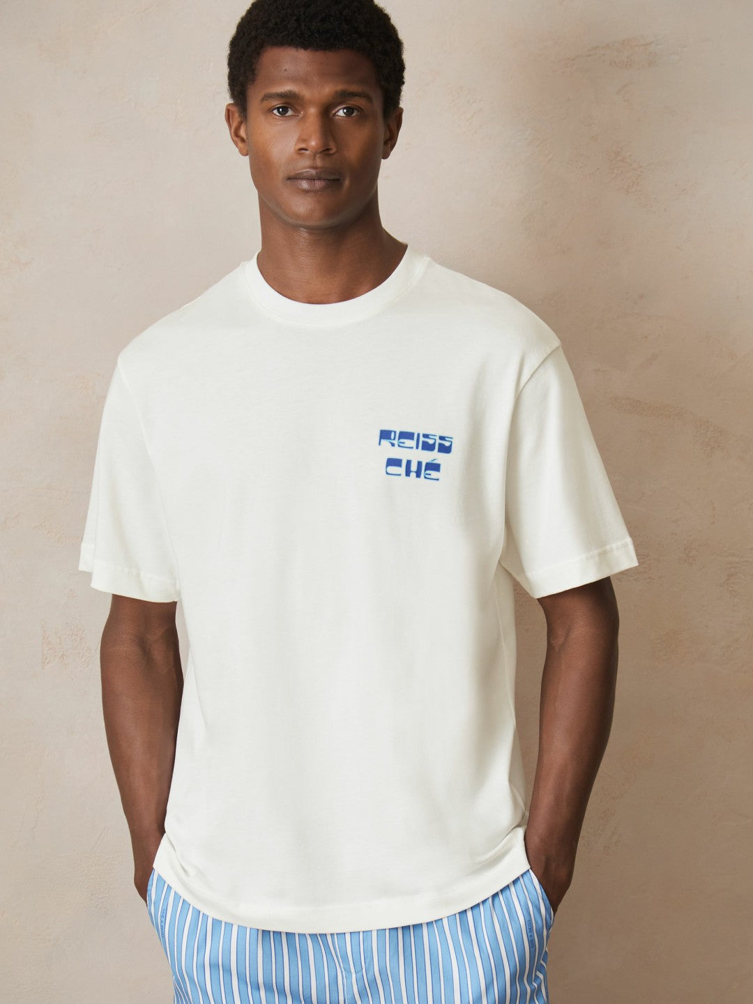 | Ché Cotton Palm-Print T-Shirt White | Mens