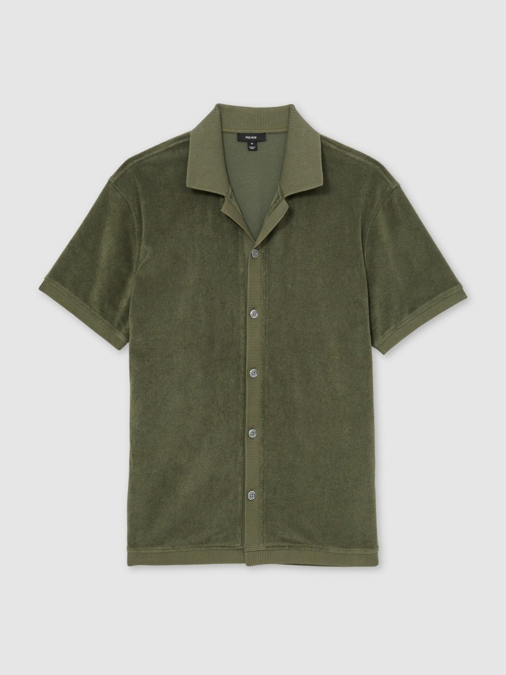 Cotton Blend Towelling Shirt Green | Mens