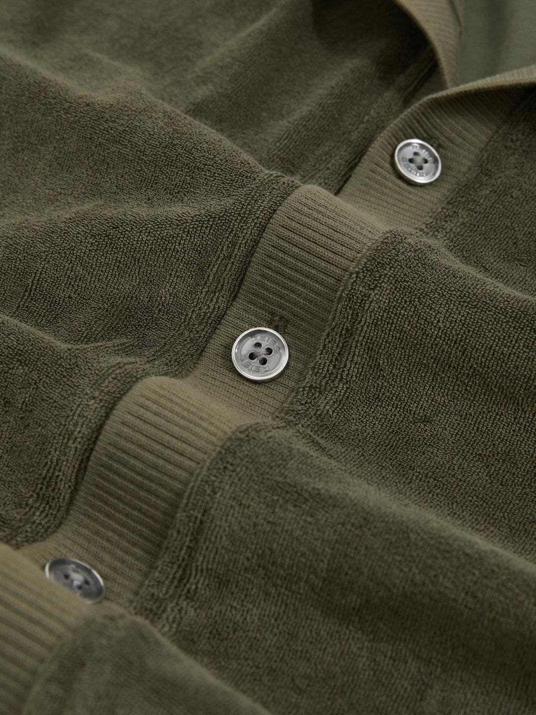 Cotton Blend Towelling Shirt Green | Mens