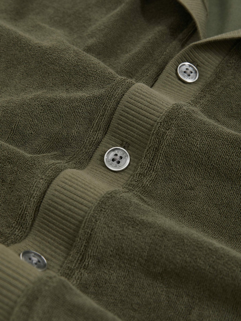Cotton Blend Towelling Shirt Green | Mens