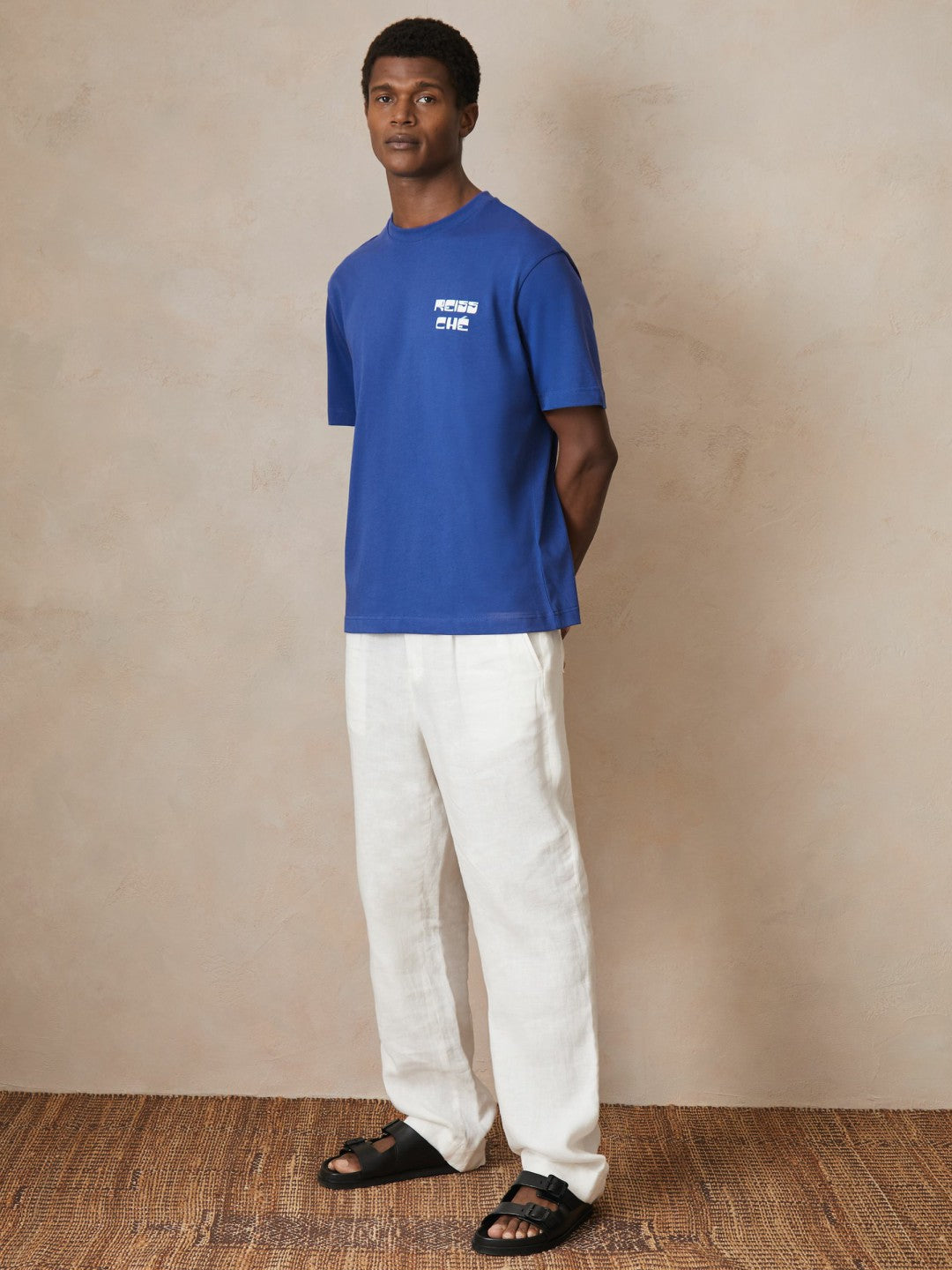 | Ché Cotton Palm-Print T-Shirt Blue | Mens