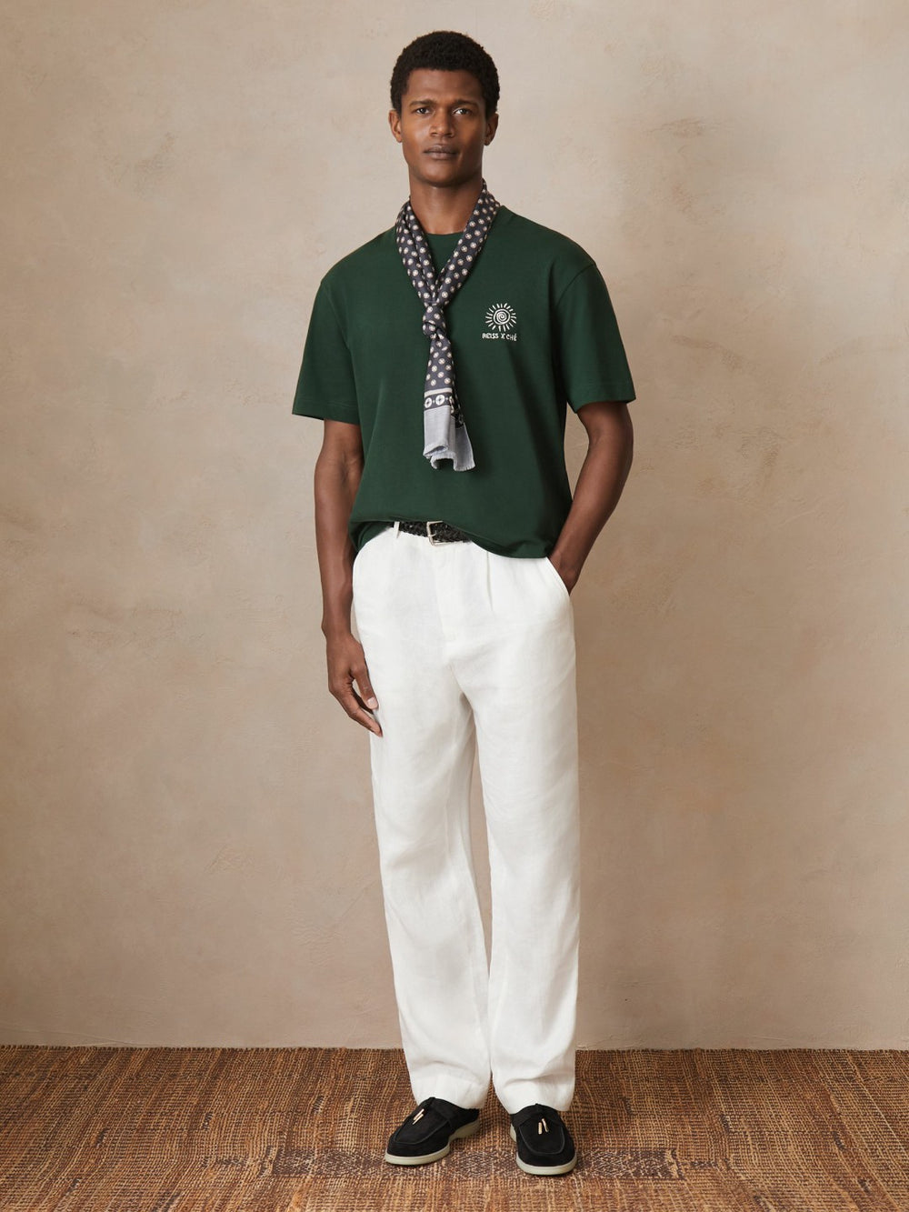 | Ché Cotton Palm-Tree T-Shirt Green | Mens