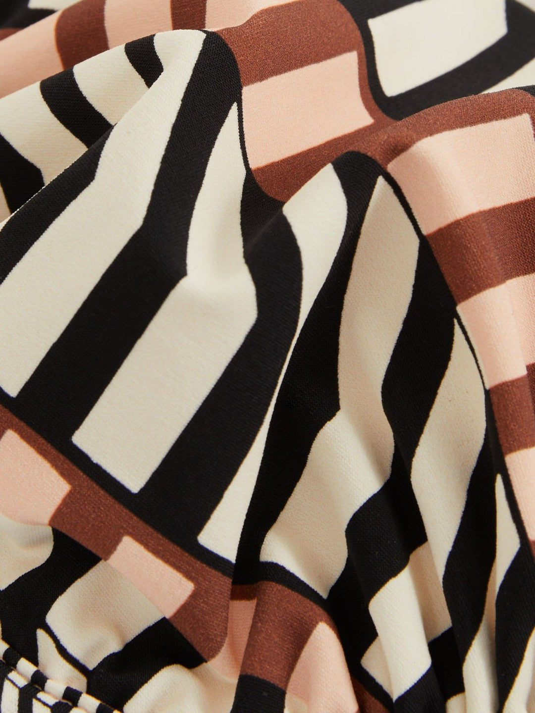 Chevron Stripe Underwired Bikini Top Black/Brown | Womens