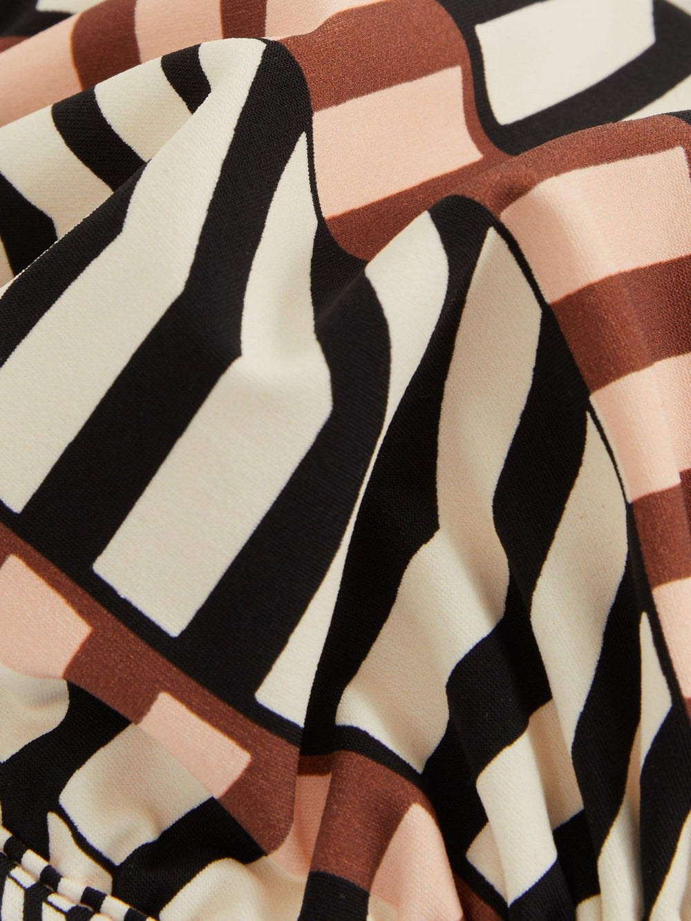 Chevron Stripe Underwired Bikini Top Black/Brown | Womens