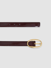 Patent Leather Oval Buckle Belt Oxblood | Womens