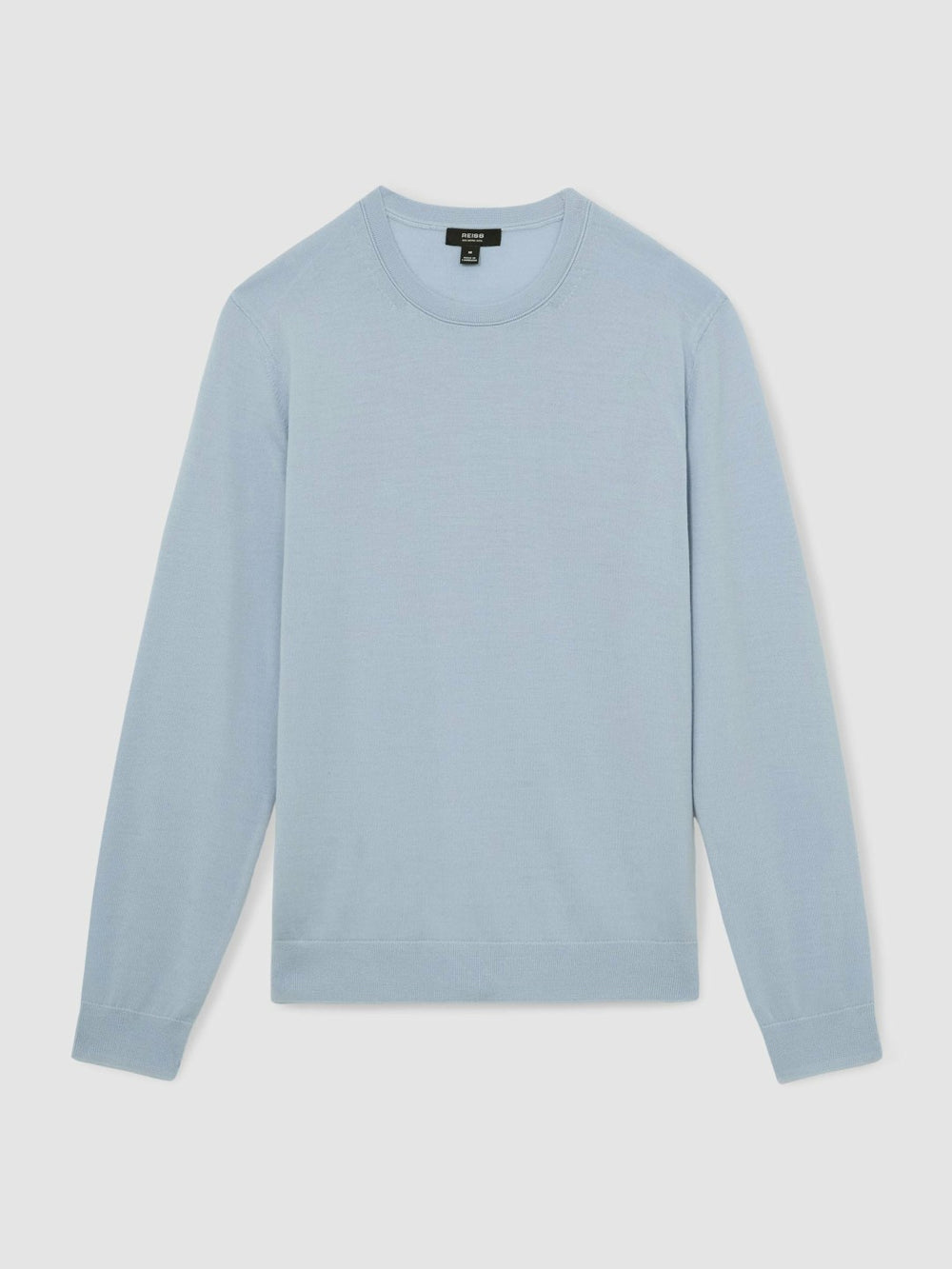 Merino Wool Crew Neck Jumper Soft Blue | Mens