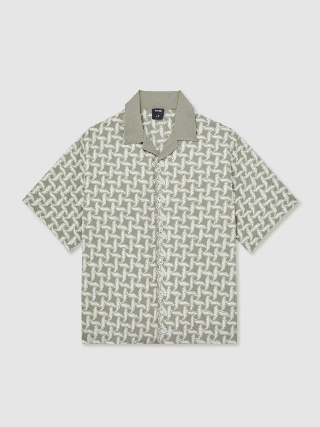 | Ché Motif-Embroidered Shirt Sage/White | Mens