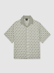 | Ché Motif-Embroidered Shirt Sage/White | Mens