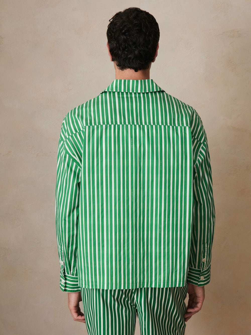 | Ché Poplin Stripe Pocket Shirt Bright Green/White | Mens