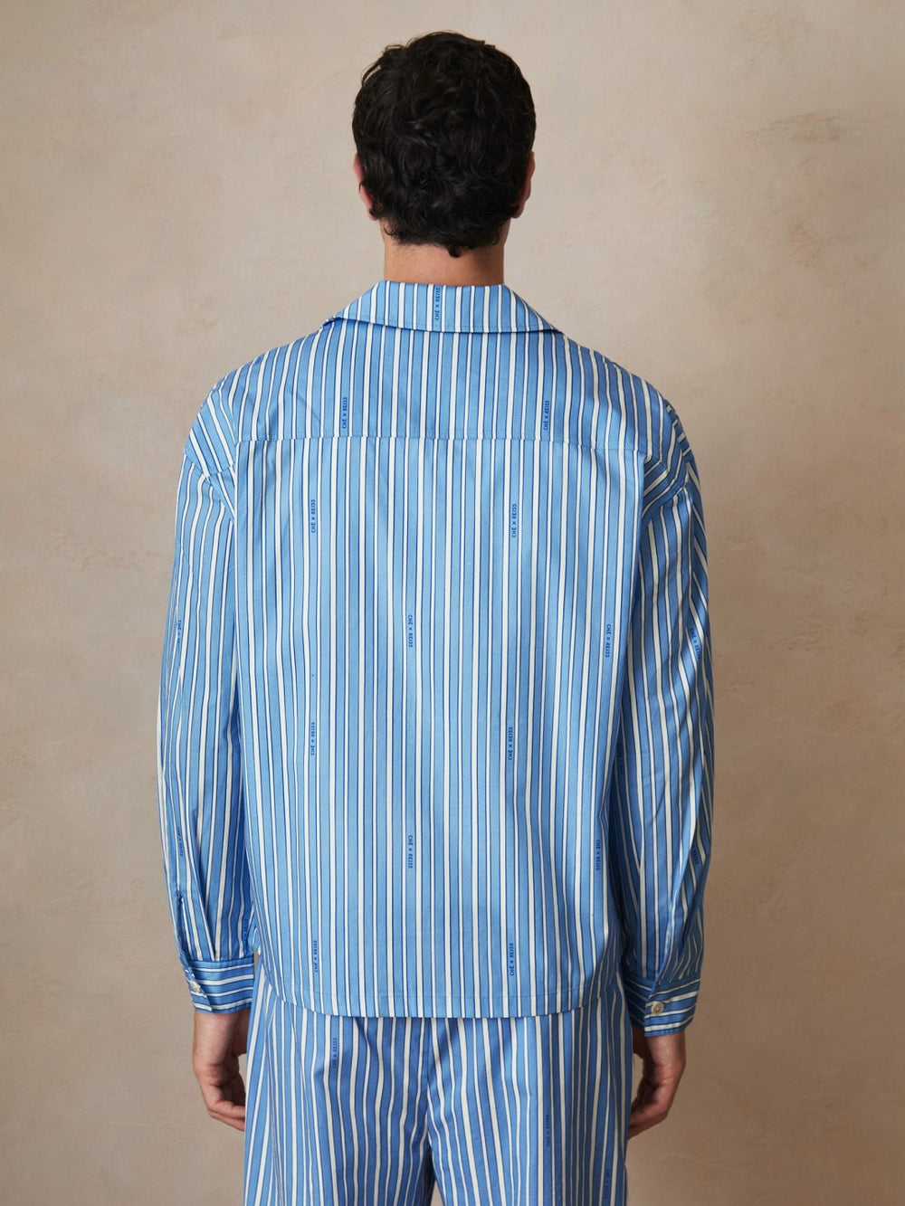 | Ché Poplin Stripe Pocket Shirt Bright Blue/White | Mens