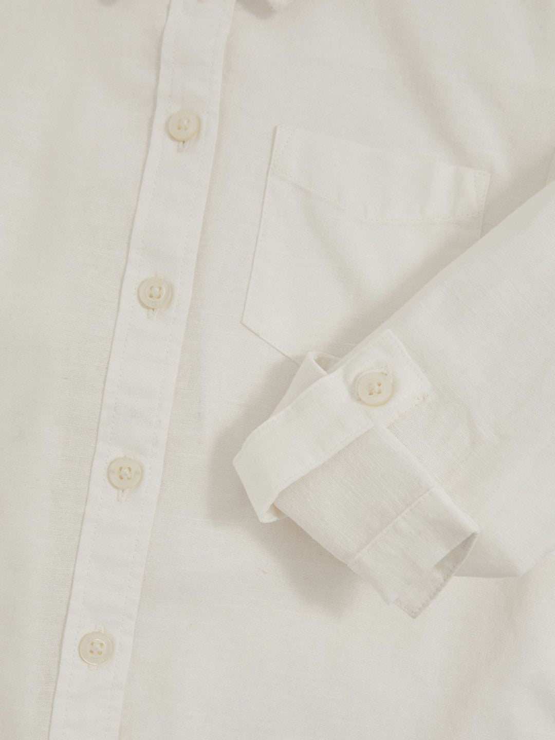 4-9 yrs Linen Roll-Cuff Shirt Ivory | Children