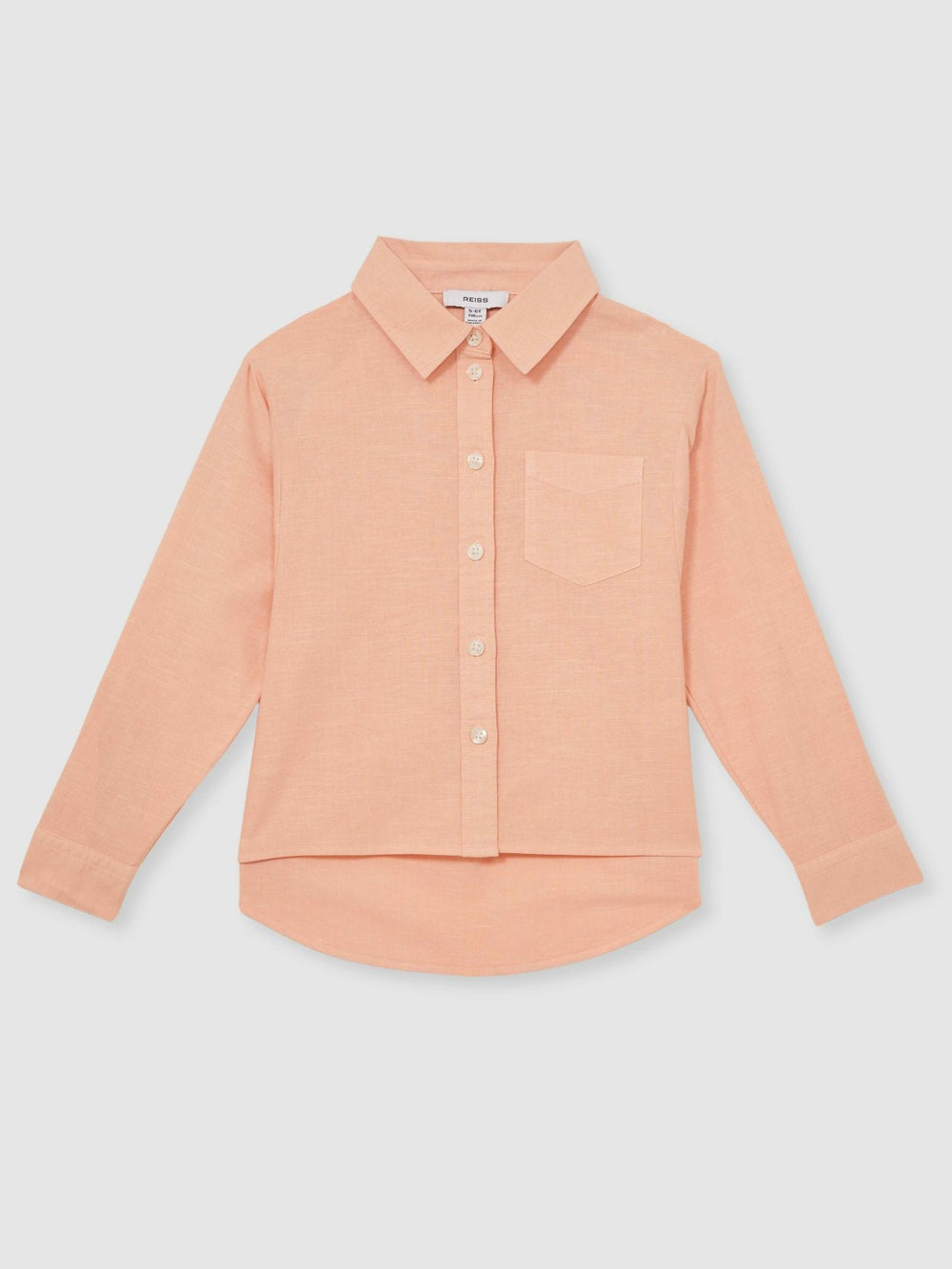 4-9 yrs Linen Roll-Cuff Shirt Peach | Children