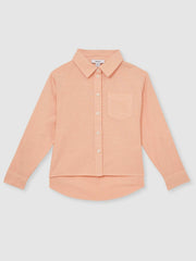 4-9 yrs Linen Roll-Cuff Shirt Peach | Children