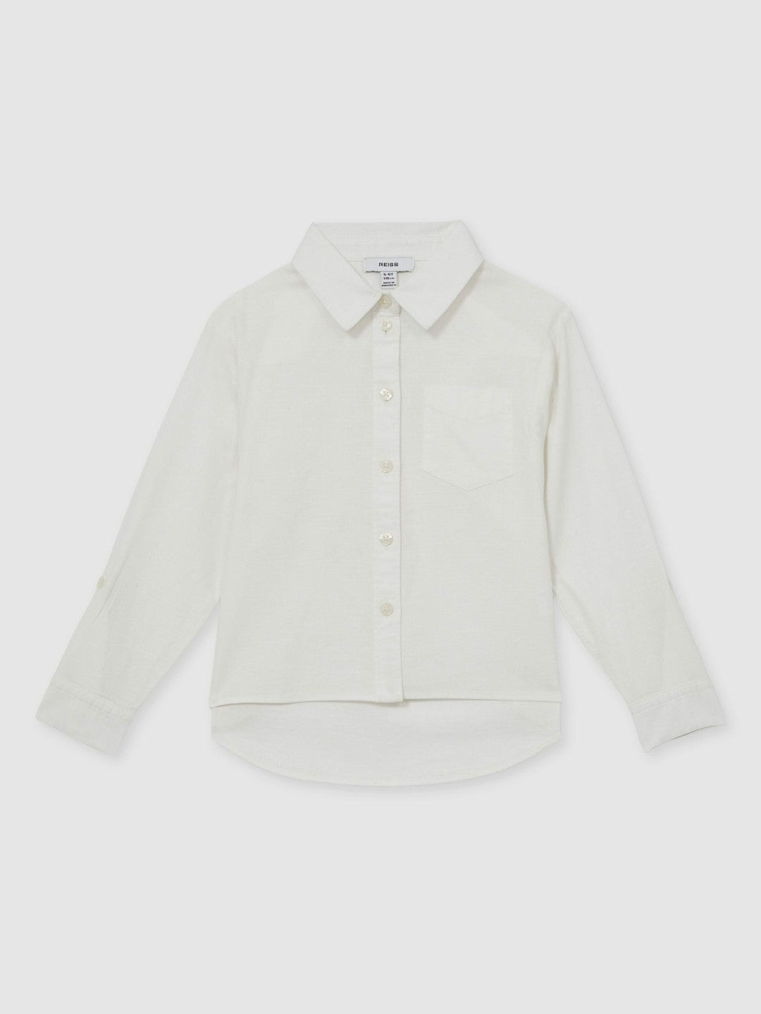 9-13 yrs Linen Roll-Cuff Shirt Ivory | Children