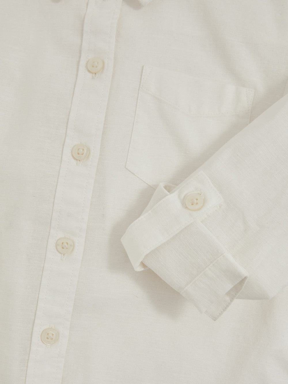 9-13 yrs Linen Roll-Cuff Shirt Ivory | Children