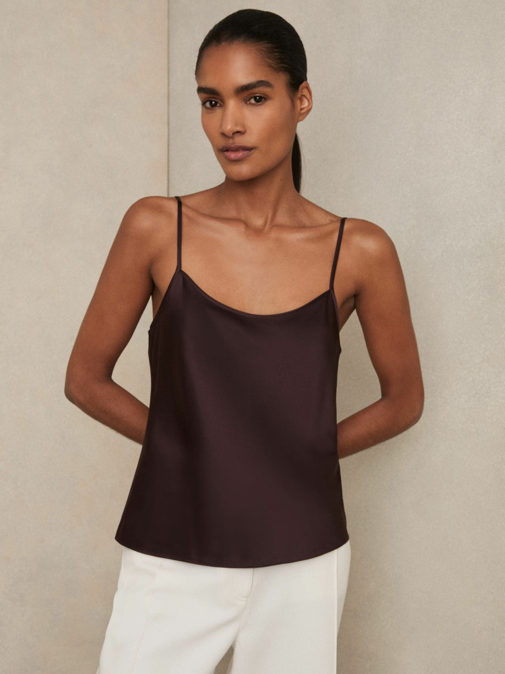 Silk Cami Top Burgundy | Womens