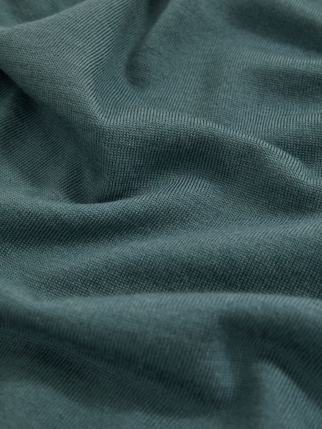 Merino Wool Open Collar Polo Shirt Orion Blue | Mens