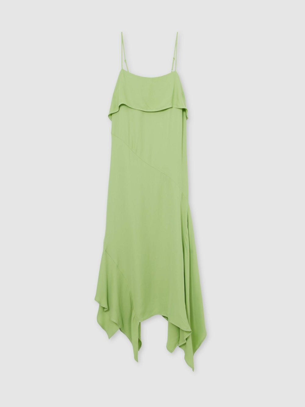 Ruffle-Detail Midi Dress Green | Womens