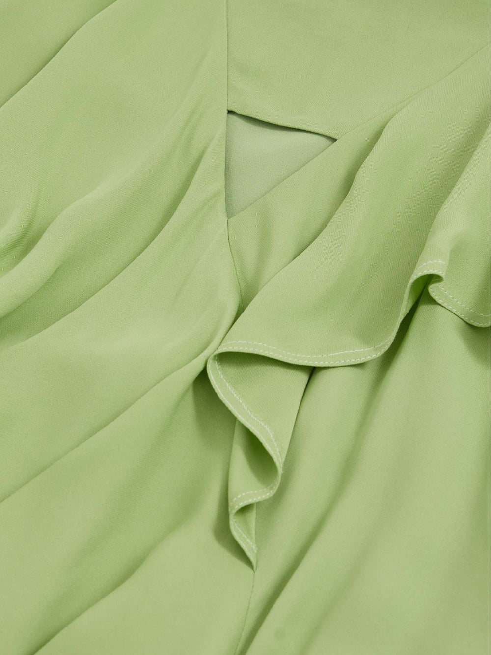 Ruffle-Detail Midi Dress Green | Womens
