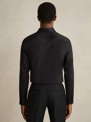 Slim Fit Slim-Fit Cotton Double-Cuff Shirt Black | Mens
