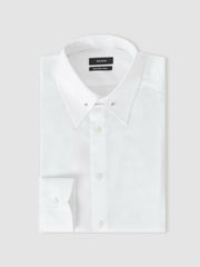 Slim Fit Cotton Pin Collar Shirt White | Mens