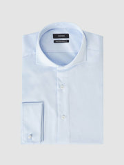 Regular Fit Slim-Fit Cotton Double-Cuff Shirt Soft Blue | Mens